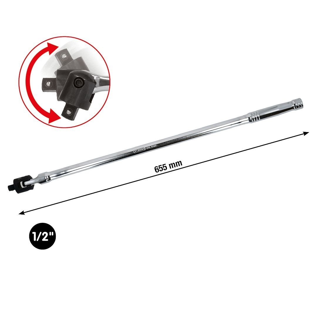 KS Tools 1/2" CHROMEplus Wringijzer met kniegewricht - 655mm - 918.1292, foto 2 van 5