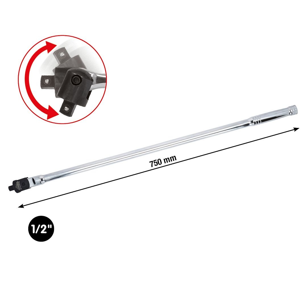 KS Tools 1/2" CHROMEplus Wringijzer met kniegewricht - 750mm - 918.1293, foto 2 van 6