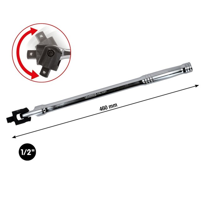 KS Tools 1/2" CHROMEplus Wringijzer met kniegewricht - 460mm - 918.1297
