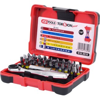 KS Tools 1/4" TORSIONpower Bit box, 32 pcs