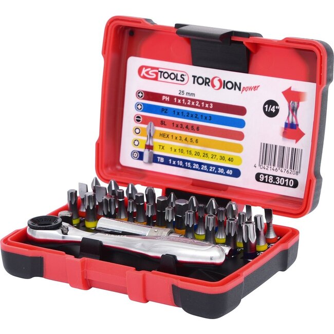 KS Tools 1/4" TORSIONpower Bit-Box, 32-tlg - 918.3010