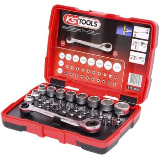 KS Tools Coffret de douilles et d'embouts de visage 1/4" + 11 mm, 31 pcs