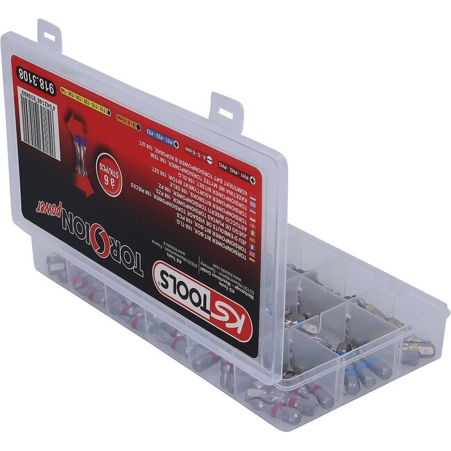 KS Tools TORSIONpower bit assortment, 108 pcs - 918.3108