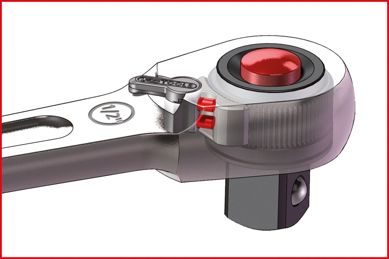 KS Tools 1/4" SlimPOWER Omschakelbare ratel met 72 tanden - 920.1490, foto 4 van 5