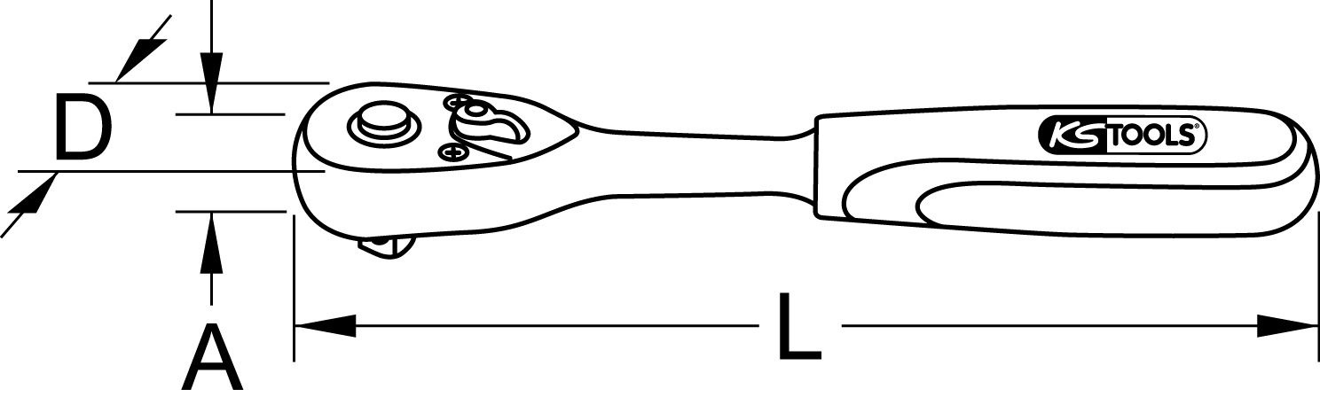 KS Tools 1/4" SlimPOWER Omschakelbare ratel met 72 tanden - 920.1490, foto 5 van 5