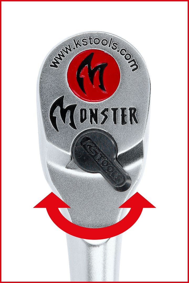 KS Tools 1/2" Monster Omschakelbare ratel met telescooparm - 100 tanden - 935.1285, foto 6 van 6