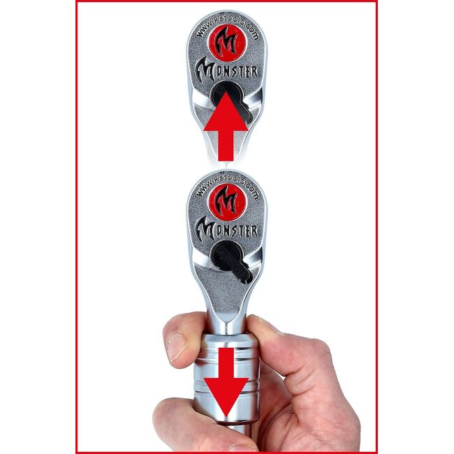 KS Tools 1/2" Monster Telescopic reversible ratchet, 100 teeth - 935.1285