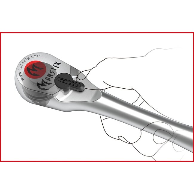 KS Tools 3/8" Monster Omschakelbare ratel - 96 tanden - 935.3890