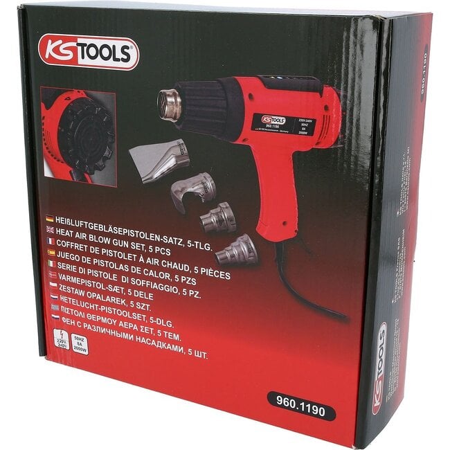 KS Tools Heteluchtpistool set - inclusief 4 opzetstukken - 960.1190