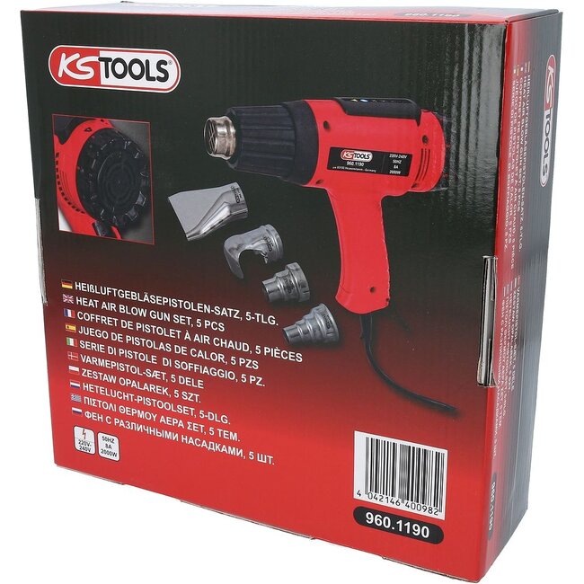 KS Tools Heteluchtpistool set - inclusief 4 opzetstukken - 960.1190