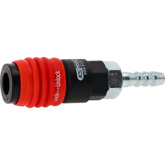 KS Tools 3in1 Universal-Druckluft-Sicherheitskupplung, 9 mm mit Schlauchtülle