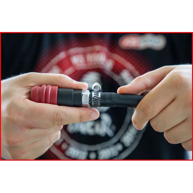 KS Tools 3-in-1 universele persluchtveiligheidskoppeling - 9 mm met slangtule - 999.9101
