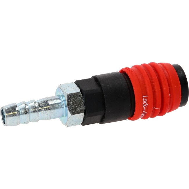 KS Tools 3-in-1 universele persluchtveiligheidskoppeling - 11 mm met slangtule - 999.9102