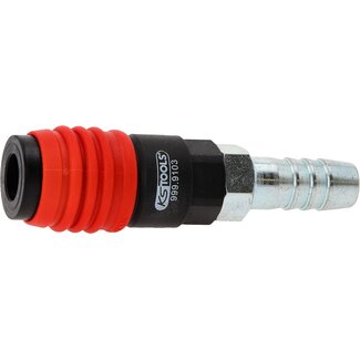 KS Tools 3-in-1 universele persluchtveiligheidskoppeling - 14,5 mm met slangtule