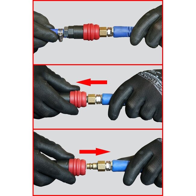 KS Tools Raccord de sécurité à air comprimé universel 3-en-1, 14,5 mm avec raccord pour tuyau - 999.9103