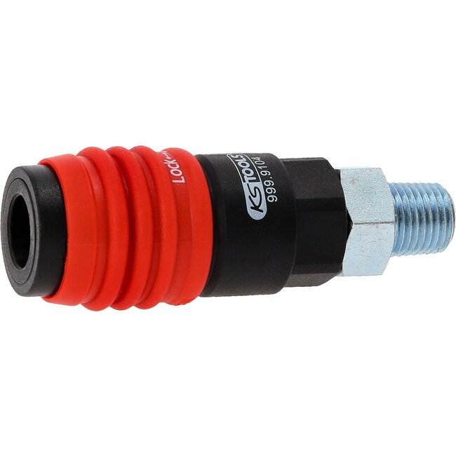 KS Tools 3-in-1 universele persluchtveiligheidskoppeling met 1/4" buitendraad - 999.9104