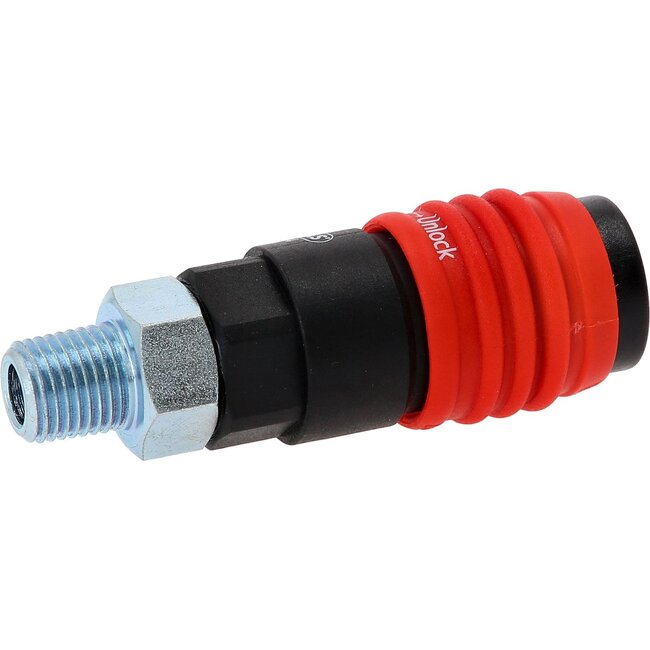 KS Tools 3in1 Universal-Druckluft-Sicherheitskupplung mit 1/4" AG - 999.9104