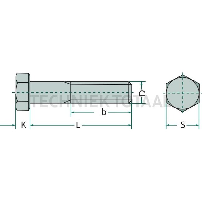GRANIT Zeskantbouten M10x80 DIN 931 - 50 stuks