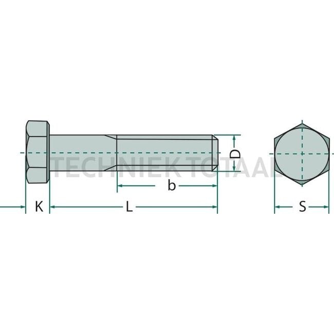 GRANIT Hexagon head bolt M16x80 DIN 931 - 10 pcs.