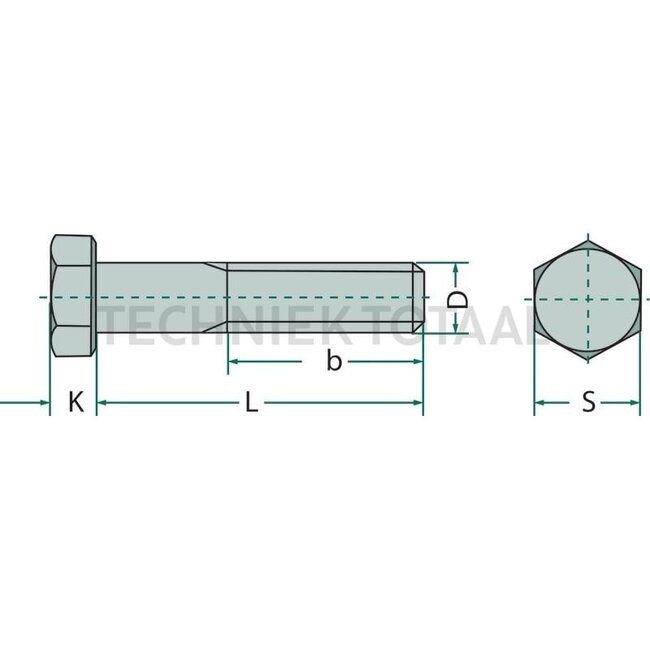 GRANIT Hexagon head bolt M10x50 DIN 931 - 50 pcs.