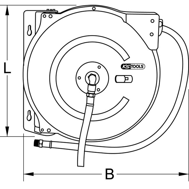 KS Tools Automatic air hose reel, Ø 10 mm x 15 m - 515.3440