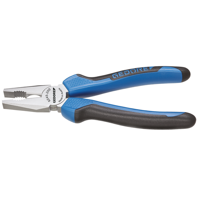 Gedore Combination pliers Euro model 180 mm, slim head, edges 62-64 HRC, DIN ISO 5746, chrome-plated, 2C handle - 8245-180 JC