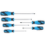 Gedore Screwdriver set 6-piece, slotted 4-8 mm and Pozidriv PZ 1-2, 3C Power-Grip handle, molybdenum vanadium steel - 2150-2160 PZ-06