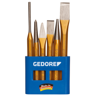 Gedore Beitel- en doorslagset 6-delig in PVC-houder