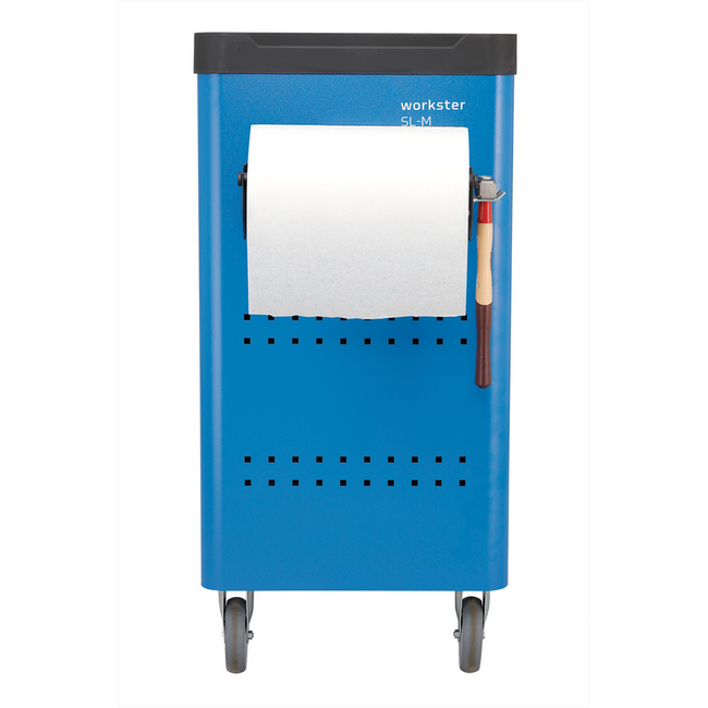Gedore Papierrolhouder voor rollen tot Ø 320 mm, staalplaat RAL 9005 zwart, voor eurogaten 10 x 38 mm - 1500 H 40