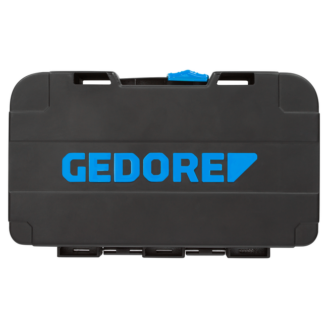 Gedore Torsion bit set 1/4" 42-piece, SL, PH, PZ, TX, hex, magnetic bit holder, 8-13 mm nut setters and adapters - 666-042