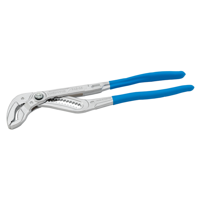 Gedore Water pump pliers 16" 400 mm, 14-position adjustable, push-button, dip-insulated, chrome-plated, DIN ISO 8976 - 142 16 TC