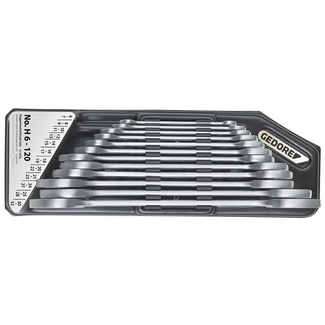 Gedore Double open ended spanner set with holder 12 pcs