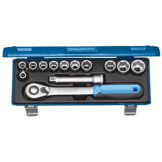 Gedore Steckschlüssel-Satz 1/2" 13-tlg 6-kant 10-24 mm