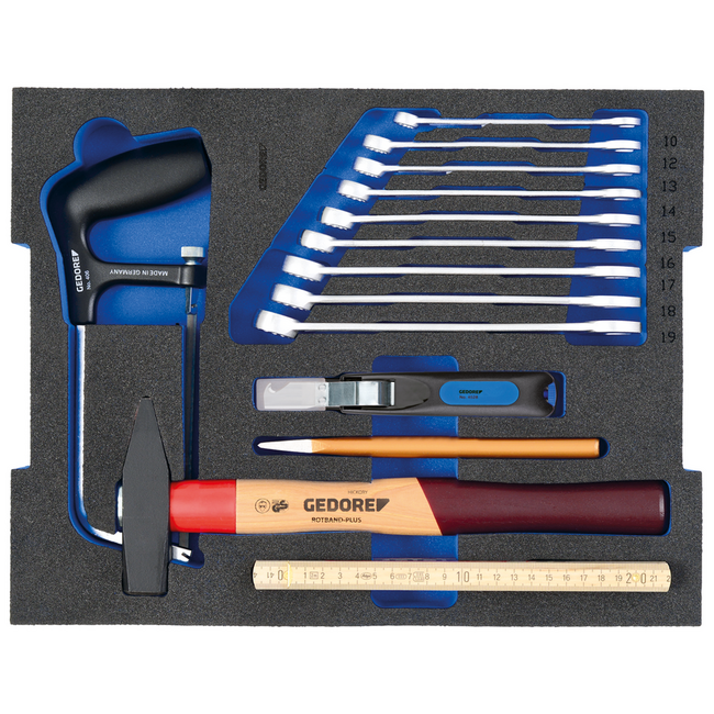 Gedore Starter tool assortment 23-piece in L-BOXX 136, basic equipment with Check-Tool foam module - 1100-BASIC