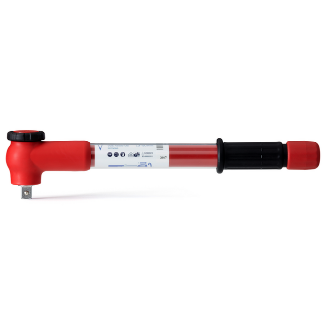 Gedore VDE-momentsleutel 1/2" 10-50 Nm, geïsoleerd tot 1000 V, omschakelbare ratel, testcertificaat, ISO 6789-2 - VDE 4508-05