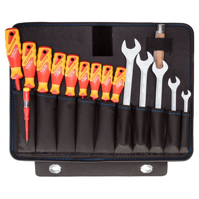 Gedore VDE tool set 74-piece in ABS case: 1000 V insulated pliers, screwdrivers, wrenches and accessories - 1041-003