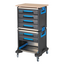 Gedore Mobile tool cart WorkMo B2, modular, 6 drawers for ES/CT modules, bay for L-BOXX 136, wooden worktop - 1110 WMW-2