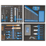 Gedore Gereedschapsassortiment 147-delig in Check-Tool-modules, dopsleutels 1/4" en 1/2", sleutels, tangen - TS-147