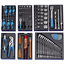Gedore Tool assortment small 104-piece in ES modules, combination wrenches, 1/4" and 1/2" sockets, pliers, metric - S 1500 ES-01