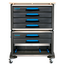 Gedore Werkzeug-Mobil WorkMo B3, modular, 6 Schubladen für ES/CT-Module, Fach für L-BOXX 136, Holzarbeitsplatte - 1110 WMW-3