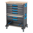 Gedore Mobile tool cart WorkMo B3, modular, 6 drawers for ES/CT modules, bay for L-BOXX 136, wooden worktop - 1110 WMW-3