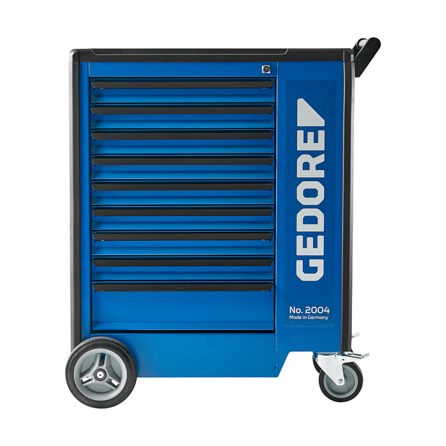 Gedore Werkzeugwagen mit 9 Schubladen und Türfach mit Europerforation, 40 kg pro Schublade, zentral abschließbar - 2004 0810
