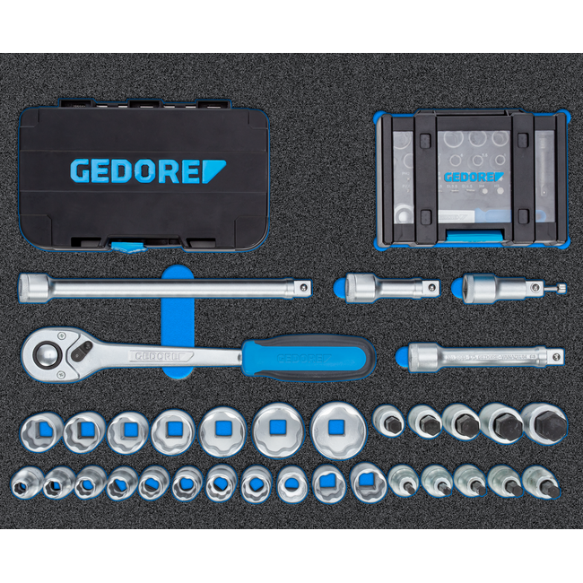 Gedore Gevulde gereedschapswagen Workster smartline medium met 172-delig assortiment, 6 laden, draagvermogen 300 kg - WSL-M-TS-172