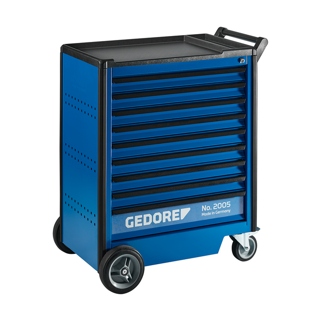 Gedore Tool cart with 9 drawers 640 x 400 mm, 40 kg per drawer, 1000 kg load capacity, central locking - 2005 0810