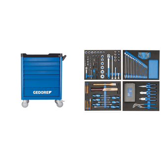 Gedore Gereedschapwagen Workster incl. sortiment 147-dlg.