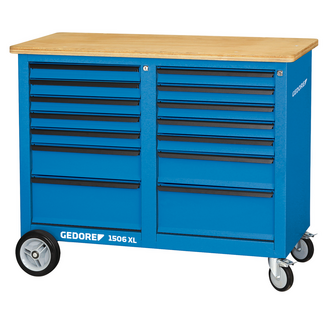 Gedore Mobile workbench 1.25 m wide with 2x 7 drawers