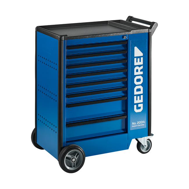 Gedore Gevulde gereedschapswagen met 8 laden en 207-delig assortiment in ES-modules, sleutels, dopsleutels, tangen - 1500 ES-02-2004