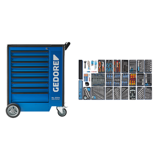 Gedore Tool cart with 9 drawers and 325-piece tool set