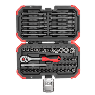 Gedore RED Bit-Satz 1/4" 51-teilig mit Ratsche und Nüssen 4-14 mm