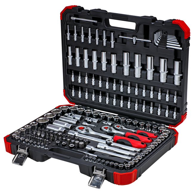 Gedore RED Socket set 1/4" + 3/8" + 1/2" 172-piece, 3 reversible ratchets, sockets 4-32 mm, E-Torx sockets, bits - R45603172